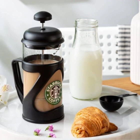 فرنچ پرس برند STAR BUCKS شیشه اعلا رنگ مشکی